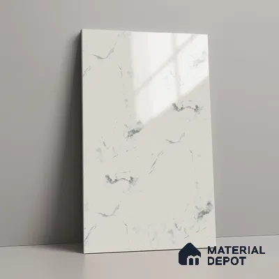 Beige Marble Look LM 02795 White Panda Marble 8 ft x 4 ft Mirror Glossy Finish Decorative Laminate - 1 mm | Suitable for TV Unit, Wardrobe, Kitchen Cabinets