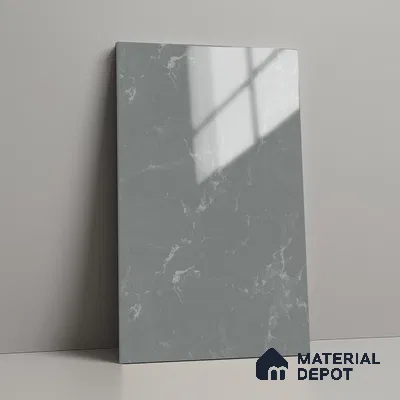 Grey Marble Look LM 02797 Grey Panda Marble 8 ft x 4 ft Mirror Glossy Finish Decorative Laminate - 1 mm | Suitable for TV Unit, Wardrobe, Kitchen Cabinets