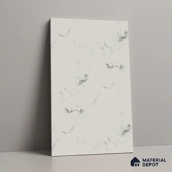 White Marble Look LM 02804 White Panda Marble 8 ft x 4 ft Natural Thermal Stone Finish Decorative Laminate - 1 mm | Suitable for TV Unit, Wardrobe, Kitchen Cabinets