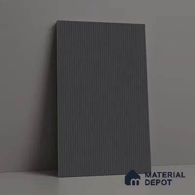 Steel Grey Fluted Solid Color Look LM 02841 Steel 8 ft x 4 ft Bamboo Channel Finish Decorative Laminate - 1 mm | Suitable for TV Unit, Wardrobe, Kitchen Cabinets