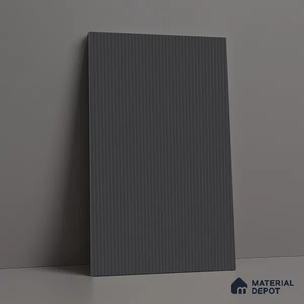 Steel Grey Fluted Solid Color Look LM 02841 Steel 8 ft x 4 ft Bamboo Channel Finish Decorative Laminate - 1 mm | Suitable for TV Unit, Wardrobe, Kitchen Cabinets