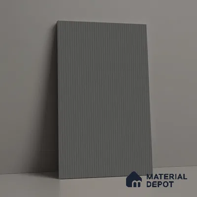 Charcoal Grey Fluted Solid Color Look LM 02843 Trout 8 ft x 4 ft Bamboo Channel Finish Decorative Laminate - 1 mm | Suitable for TV Unit, Wardrobe, Kitchen Cabinets