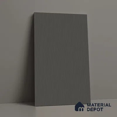 Dark Charcoal Grey Fluted Solid Color Look LM 02844 Dark 8 ft x 4 ft Bamboo Channel Finish Decorative Laminate - 1 mm | Suitable for TV Unit, Wardrobe, Kitchen Cabinets
