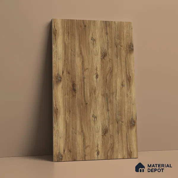 Wooden Look LM 02891 Light Natural Oak 8 ft x 4 ft Metallic Finish Decorative Laminate - 1 mm | Suitable for TV Unit, Wardrobe, Kitchen Cabinets