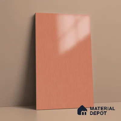 Brown Metallic Look LM 02945 Copper 8 ft x 4 ft Foil Finish Decorative Laminate - 1 mm | Suitable for TV Unit, Wardrobe, Kitchen Cabinets
