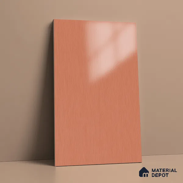 Brown Metallic Look LM 02945 Copper 8 ft x 4 ft Foil Finish Decorative Laminate - 1 mm | Suitable for TV Unit, Wardrobe, Kitchen Cabinets