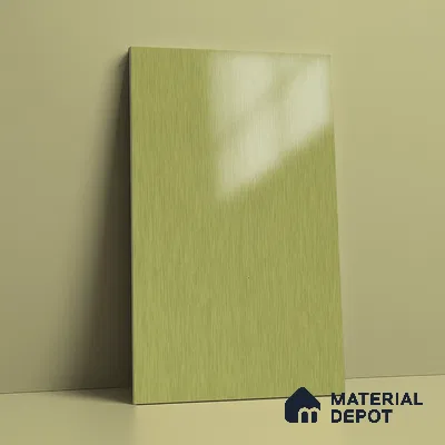 Green Metallic Look LM 02946 Glden 8 ft x 4 ft Foil Finish Decorative Laminate - 1 mm | Suitable for TV Unit, Wardrobe, Kitchen Cabinets