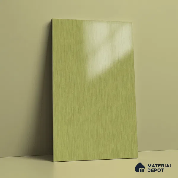 Green Metallic Look LM 02946 Glden 8 ft x 4 ft Foil Finish Decorative Laminate - 1 mm | Suitable for TV Unit, Wardrobe, Kitchen Cabinets