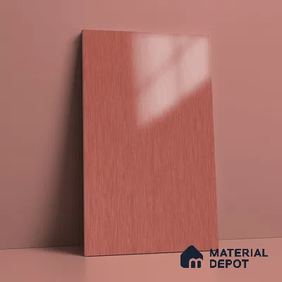 Red Metallic Look LM 02947 Red 8 ft x 4 ft Foil Finish Decorative Laminate - 1 mm | Suitable for TV Unit, Wardrobe, Kitchen Cabinets