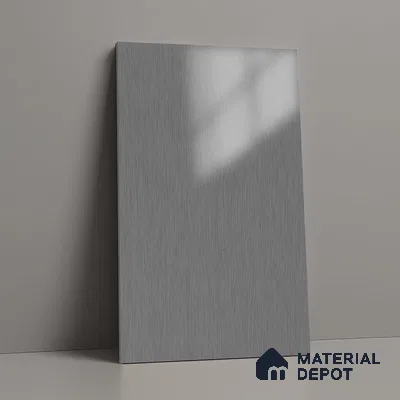 Grey Metallic Look LM 02948 Silver 8 ft x 4 ft Foil Finish Decorative Laminate - 1 mm | Suitable for TV Unit, Wardrobe, Kitchen Cabinets