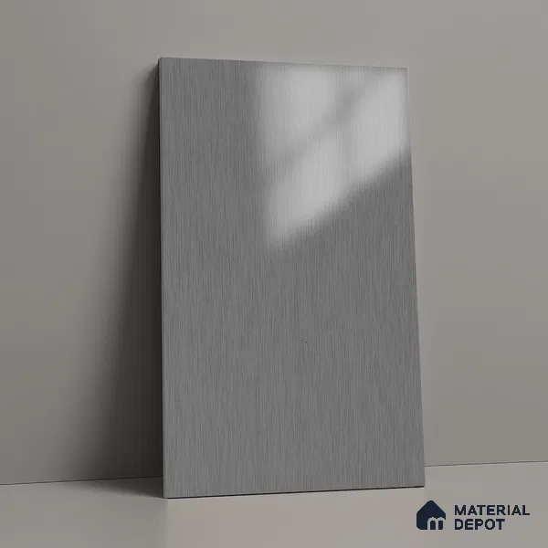 Grey Metallic Look LM 02948 Silver 8 ft x 4 ft Foil Finish Decorative Laminate - 1 mm | Suitable for TV Unit, Wardrobe, Kitchen Cabinets