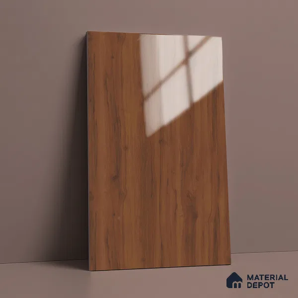 Wooden Look LM 02956 Cinnamon 8 ft x 4 ft High Gloss Finish Decorative Laminate - 1 mm | Suitable for TV Unit, Wardrobe, Kitchen Cabinets