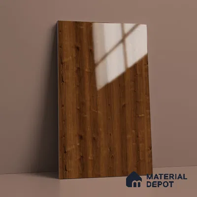 Wooden Look LM 02958 Rusted Maple 8 ft x 4 ft High Gloss Finish Decorative Laminate - 1 mm | Suitable for TV Unit, Wardrobe, Kitchen Cabinets