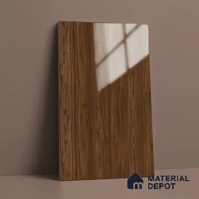 Wooden Look LM 02959 Amber Wooden 8 ft x 4 ft High Gloss Finish Decorative Laminate - 1 mm | Suitable for TV Unit, Wardrobe, Kitchen Cabinets
