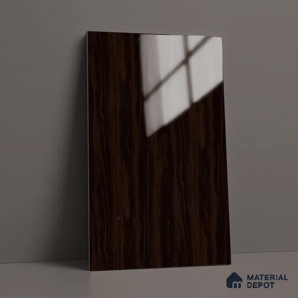 Wooden Look LM 02960 Fume Walnut 8 ft x 4 ft High Gloss Finish Decorative Laminate - 1 mm | Suitable for TV Unit, Wardrobe, Kitchen Cabinets