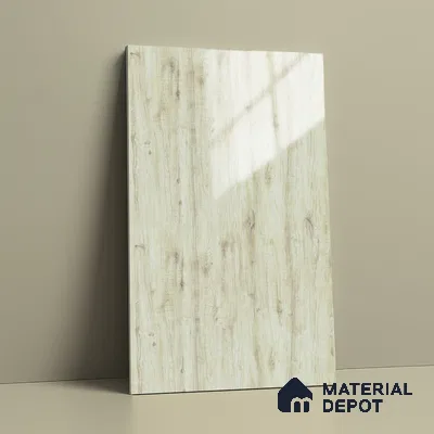 Wooden Look LM 02965 Cuned Oak Light 8 ft x 4 ft High Gloss Finish Decorative Laminate - 1 mm | Suitable for TV Unit, Wardrobe, Kitchen Cabinets