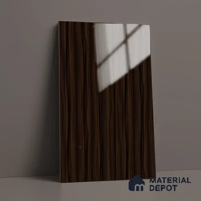 Wooden Look LM 02966 Smoke Walnut 8 ft x 4 ft High Gloss Finish Decorative Laminate - 1 mm | Suitable for TV Unit, Wardrobe, Kitchen Cabinets