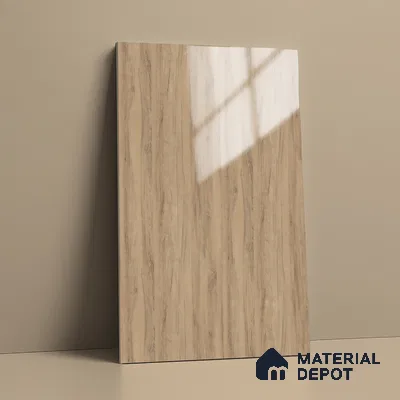 Wooden Look LM 02969 Village Oak 8 ft x 4 ft High Gloss Finish Decorative Laminate - 1 mm | Suitable for TV Unit, Wardrobe, Kitchen Cabinets