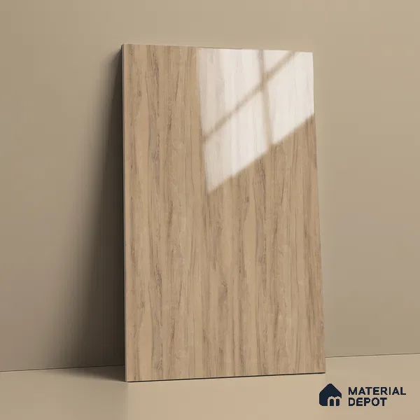 Wooden Look LM 02969 Village Oak 8 ft x 4 ft High Gloss Finish Decorative Laminate - 1 mm | Suitable for TV Unit, Wardrobe, Kitchen Cabinets