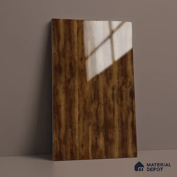 Wooden Look LM 02975 Kenya Wooden 8 ft x 4 ft High Gloss Finish Decorative Laminate - 1 mm | Suitable for TV Unit, Wardrobe, Kitchen Cabinets