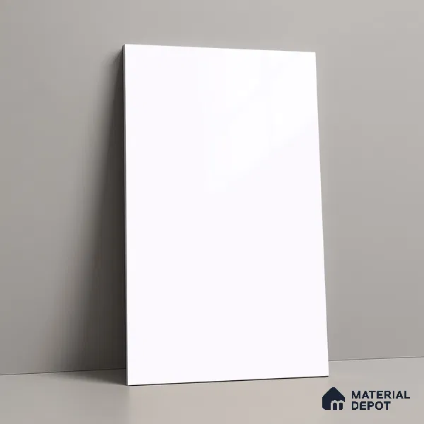 Beige Solid Colors Look LM 03030 Frosty White 8 ft x 4 ft Extra Glossy Finish Decorative Laminate - 1 mm | Suitable for Living Room, Kitchen, Office