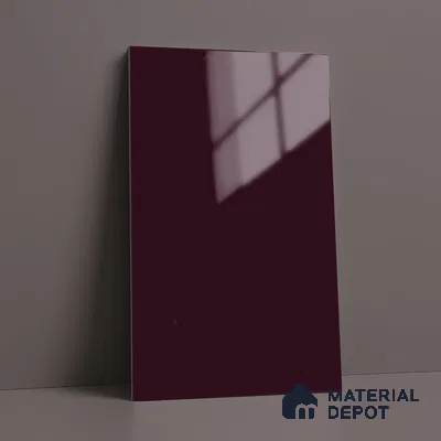Blackcurrant Purple Solid Colors Look LM 03033 Black Current 8 ft x 4 ft Extra Glossy Finish Decorative Laminate - 1 mm | Suitable for Living Room, Kitchen, Office