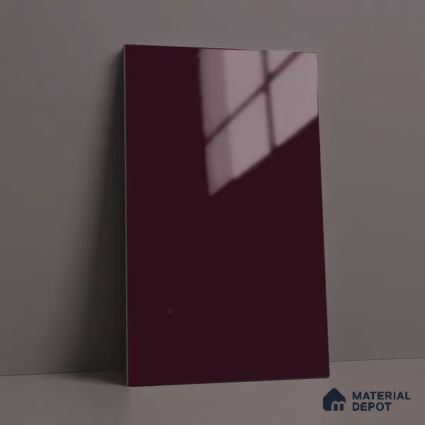 Blackcurrant Purple Solid Colors Look LM 03033 Black Current 8 ft x 4 ft Extra Glossy Finish Decorative Laminate - 1 mm | Suitable for Living Room, Kitchen, Office