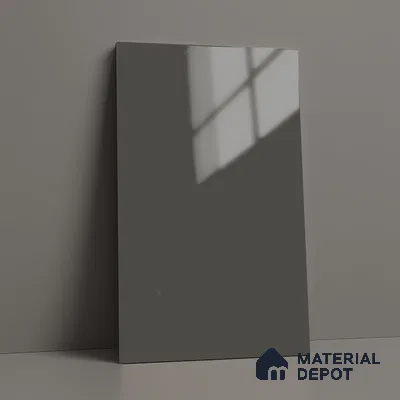 Grey Solid Colors Look LM 03035 Dark Grey 8 ft x 4 ft Extra Glossy Finish Decorative Laminate - 1 mm | Suitable for Living Room, Kitchen, Office