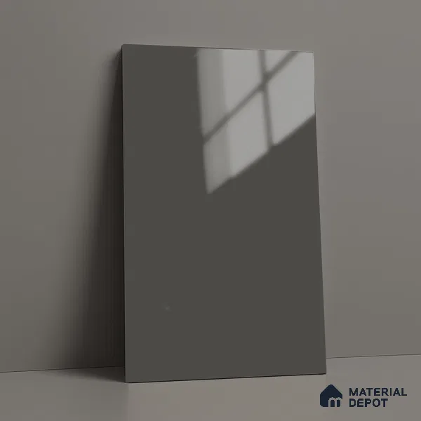 Grey Solid Colors Look LM 03035 Dark Grey 8 ft x 4 ft Extra Glossy Finish Decorative Laminate - 1 mm | Suitable for Living Room, Kitchen, Office