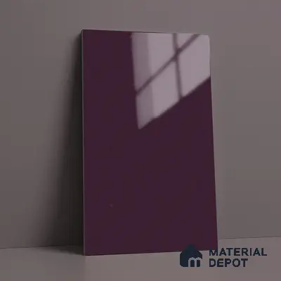 Purple Solid Colors Look LM 03038 Metallic Dark Purple 8 ft x 4 ft Metallic Glossy Finish Decorative Laminate - 1 mm | Suitable for Living Room, Kitchen, Office