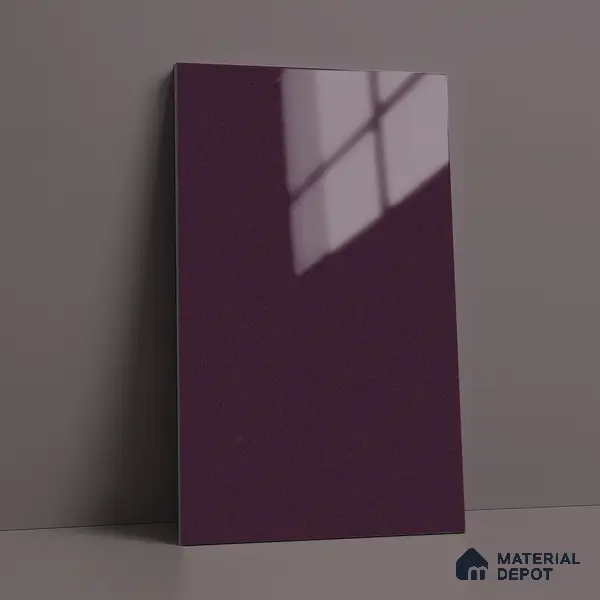 Purple Solid Colors Look LM 03038 Metallic Dark Purple 8 ft x 4 ft Metallic Glossy Finish Decorative Laminate - 1 mm | Suitable for Living Room, Kitchen, Office