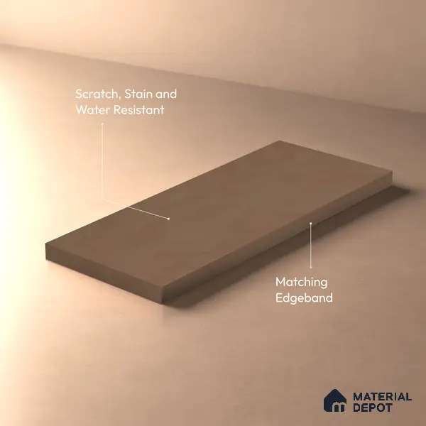 Brown Textured Solid Look LM 01291 8 ft x 4 ft Texture Finish Decorative Laminate - 1 mm | Suitable for TV Unit, Wardrobe, Kitchen Cabinets