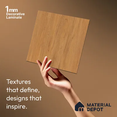 Wooden Look LM 01655 Italian Teak 8 ft x 4 ft Texture Finish Decorative Laminate - 1 mm | Suitable for TV Unit, Wardrobe, Kitchen Cabinets