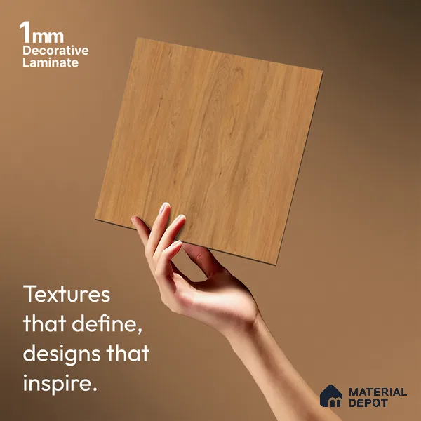 Wooden Look LM 01655 Italian Teak 8 ft x 4 ft Texture Finish Decorative Laminate - 1 mm | Suitable for TV Unit, Wardrobe, Kitchen Cabinets