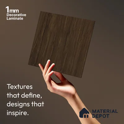 Wooden Look LM 01654 Deep Meranti 8 ft x 4 ft Texture Finish Decorative Laminate - 1 mm | Suitable for TV Unit, Wardrobe, Kitchen Cabinets