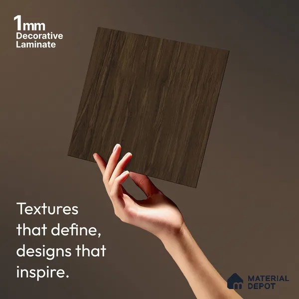 Wooden Look LM 01654 Deep Meranti 8 ft x 4 ft Texture Finish Decorative Laminate - 1 mm | Suitable for TV Unit, Wardrobe, Kitchen Cabinets