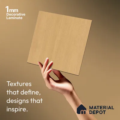 Wooden Look LM 01628 Dense Teakwood 8 ft x 4 ft Texture Finish Decorative Laminate - 1 mm | Suitable for TV Unit, Wardrobe, Kitchen Cabinets