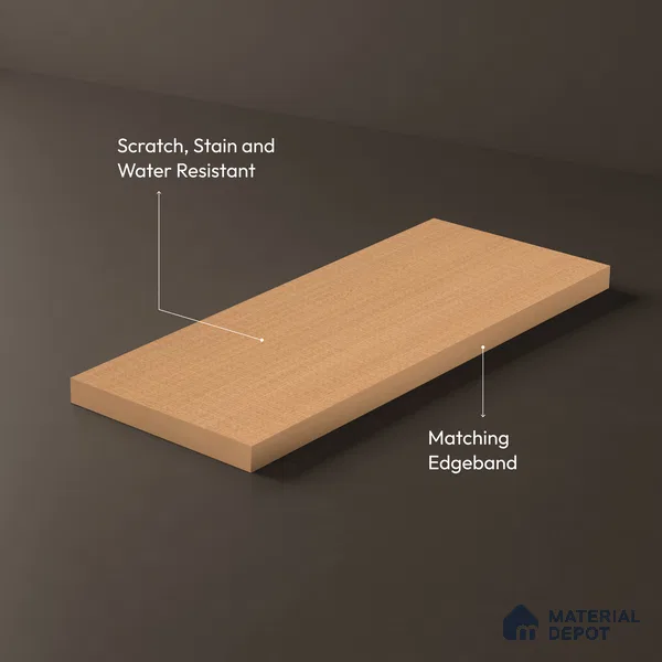 Wooden Look LM 15509 Moore White 8 ft x 4 ft Matte Finish Decorative Laminate - 1 mm | Suitable for TV Unit, Wardrobe, Kitchen Cabinets