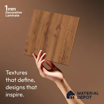 Wooden Look LM 01631 Indian Teak 8 ft x 4 ft Texture Finish Decorative Laminate - 1 mm | Suitable for TV Unit, Wardrobe, Kitchen Cabinets