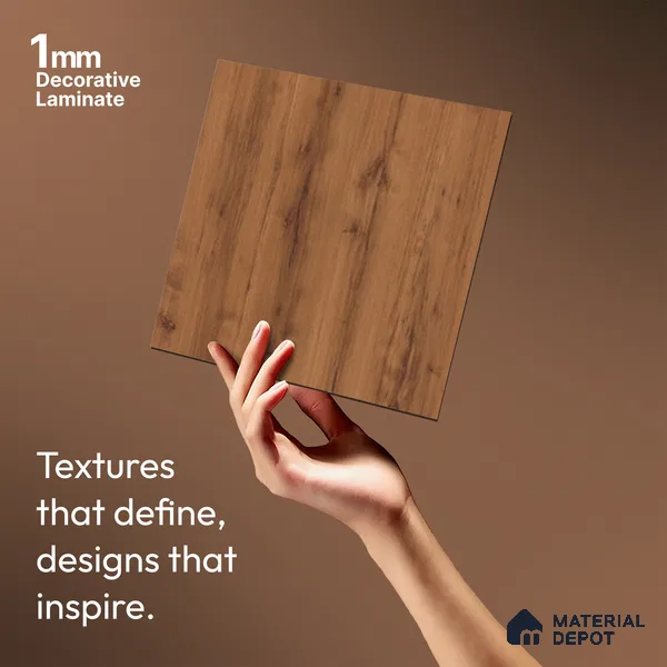 Wooden Look LM 01631 Indian Teak 8 ft x 4 ft Texture Finish Decorative Laminate - 1 mm | Suitable for TV Unit, Wardrobe, Kitchen Cabinets