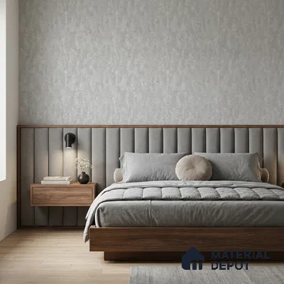 613 | Silver Fine Cloud Plaster Patterned Wallpaper - 9.5 Meter x 21 Inch, 55 Sq. Ft.