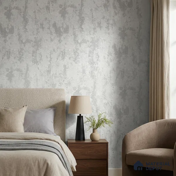 624 | Dark Bold Patch Plaster Patterned Wallpaper - 9.5 Meter x 21 Inch, 55 Sq. Ft.