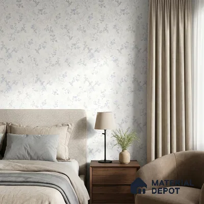 629 | White & Blue Ditsy Patterned Wallpaper - 9.5 Meter x 21 Inch, 55 Sq. Ft.