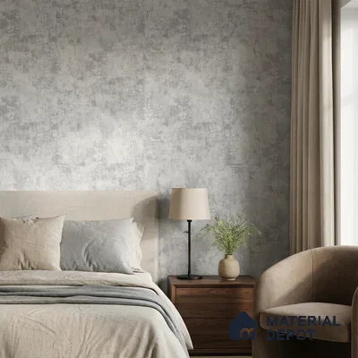 639 | Charcoal Mottled Plaster Patterned Wallpaper - 9.5 Meter x 21 Inch, 55 Sq. Ft.