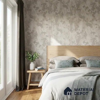 652 | Cream Patchy Plaster Patterned Wallpaper - 9.5 Meter x 21 Inch, 55 Sq. Ft.