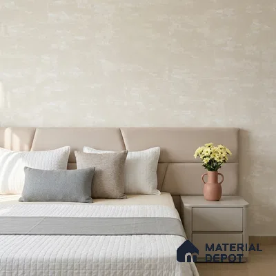 666 | White Cream Bark Plaster Patterned Wallpaper - 9.5 Meter x 21 Inch, 55 Sq. Ft.