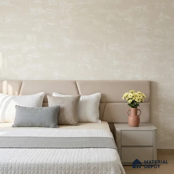 666 | White Cream Bark Plaster Patterned Wallpaper - 9.5 Meter x 21 Inch, 55 Sq. Ft.