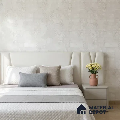 675 | Pale Patchwork Tile Plaster Patterned Wallpaper - 9.5 Meter x 21 Inch, 55 Sq. Ft.