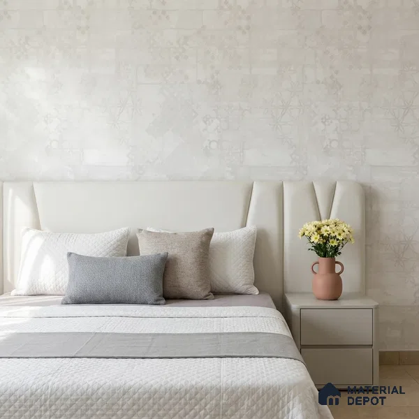 675 | Pale Patchwork Tile Plaster Patterned Wallpaper - 9.5 Meter x 21 Inch, 55 Sq. Ft.