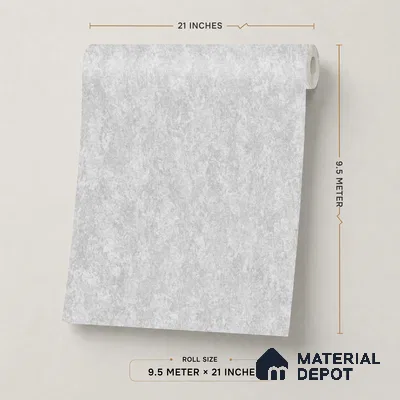 613 | Silver Fine Cloud Plaster Patterned Wallpaper - 9.5 Meter x 21 Inch, 55 Sq. Ft.